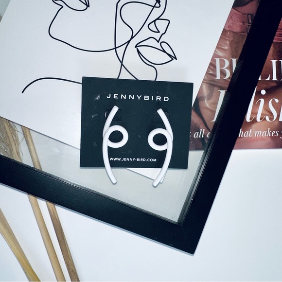 JENNYBIRD White Loop Earrings - Picture 2 of 3